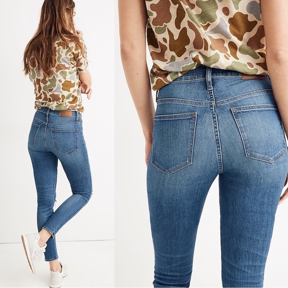 Madewell • 9" Mid-Rise Skinny Crop Jeans Delmar Wash: Eco Edition distressed - Picture 12 of 12